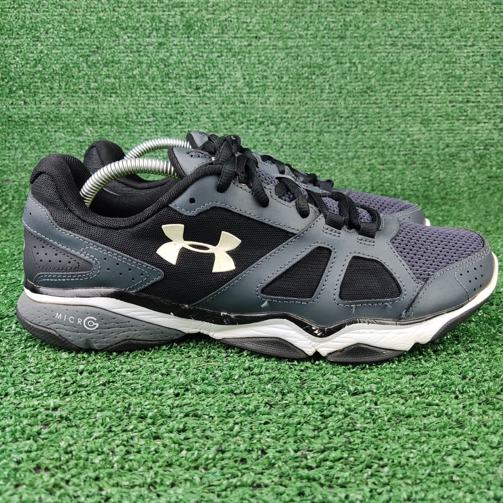 Under Armour Training Shoes Mens 10 Gray Micro G Strive IV 1252360-029 Athletic